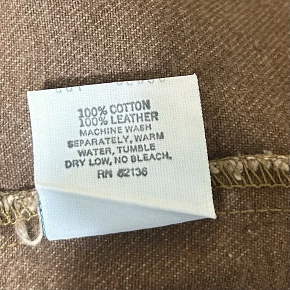 Vintage 90s Guess Workwear Jacket Mens L Brown Canvas Leather Collar Chore Coat - Picture 12 of 13